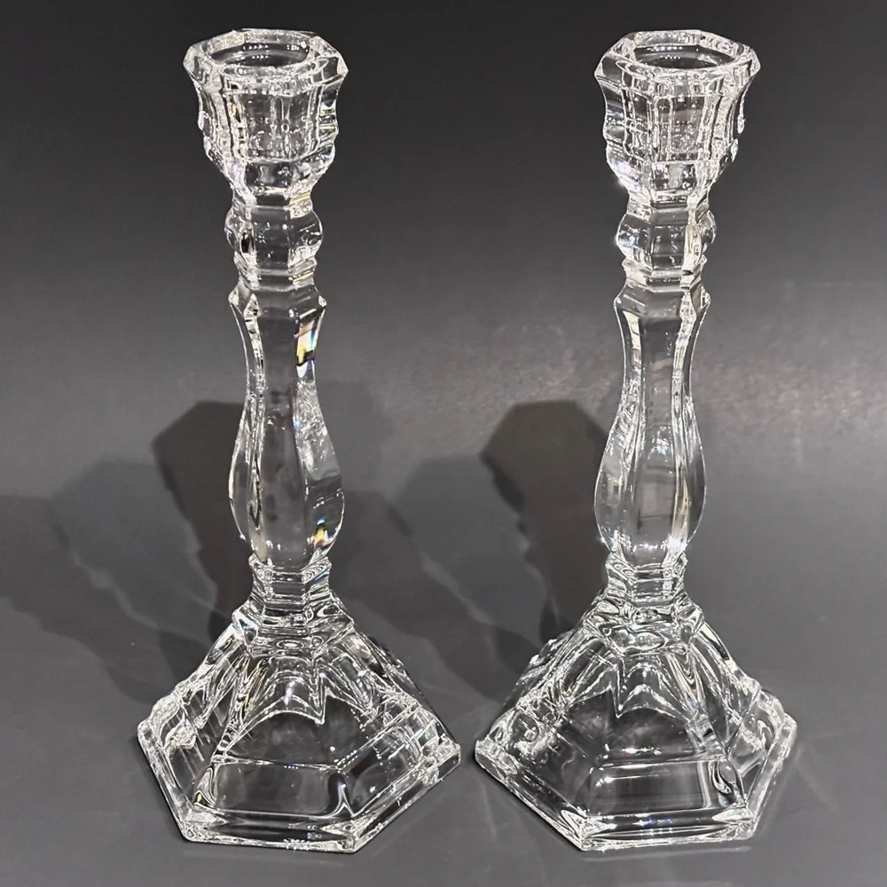 Set of 4 Tiffany & Co. Crystal Hampton Single Light Candlestick Holders 9" - Picture 4 of 12